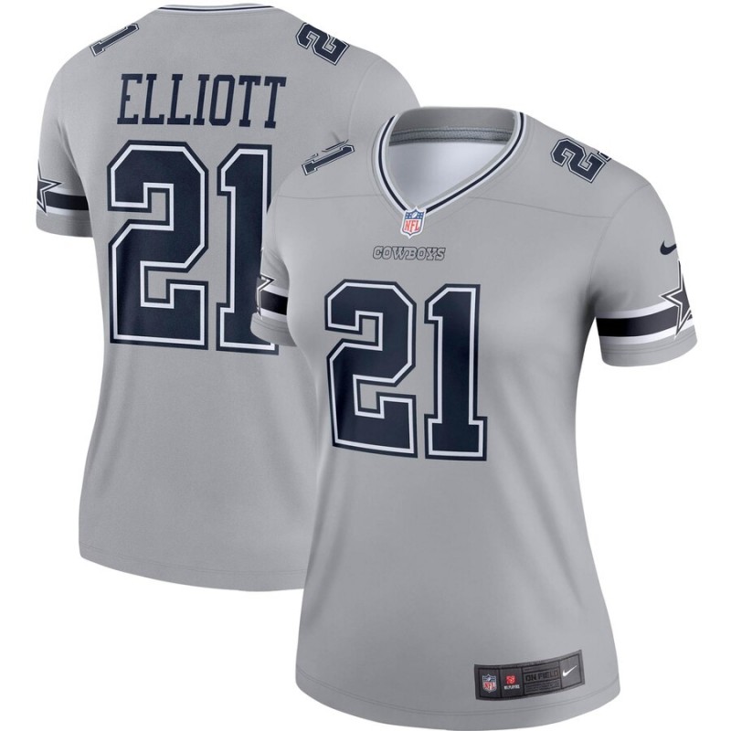 women Dallas Cowboys 21 Elliott Nike grey Limited NFL Jersey